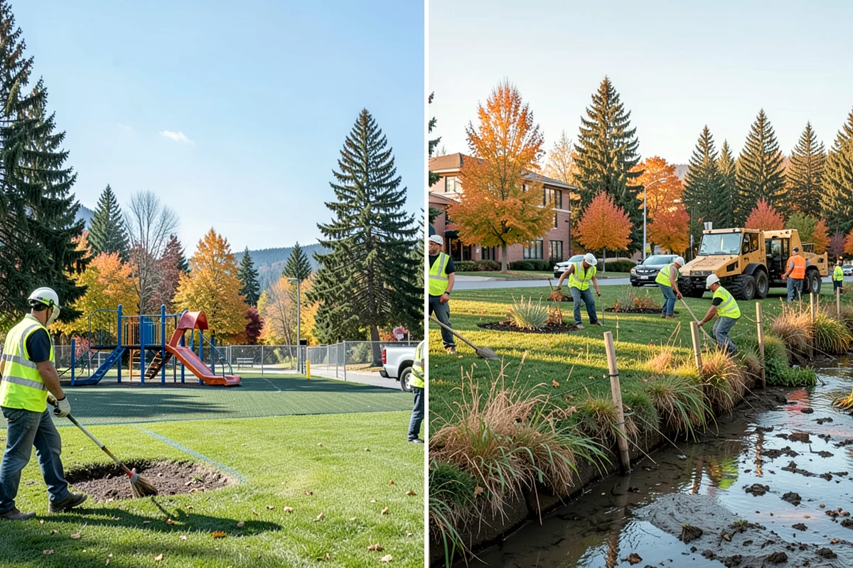Median & Roundabout Landscaping in Seattle, King County, WA - We assess sight triangles, clear zones, and roadway conditions