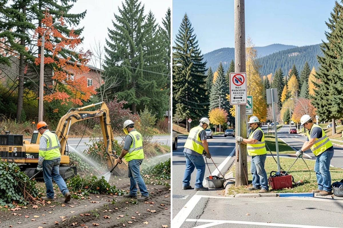 Median & Roundabout Landscaping in Shoreline, King County, WA - We assess sight triangles, clear zones, and roadway conditions