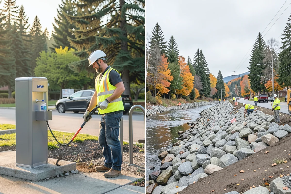Median & Roundabout Landscaping in Sumner, Pierce County, WA - We assess sight triangles, clear zones, and roadway conditions