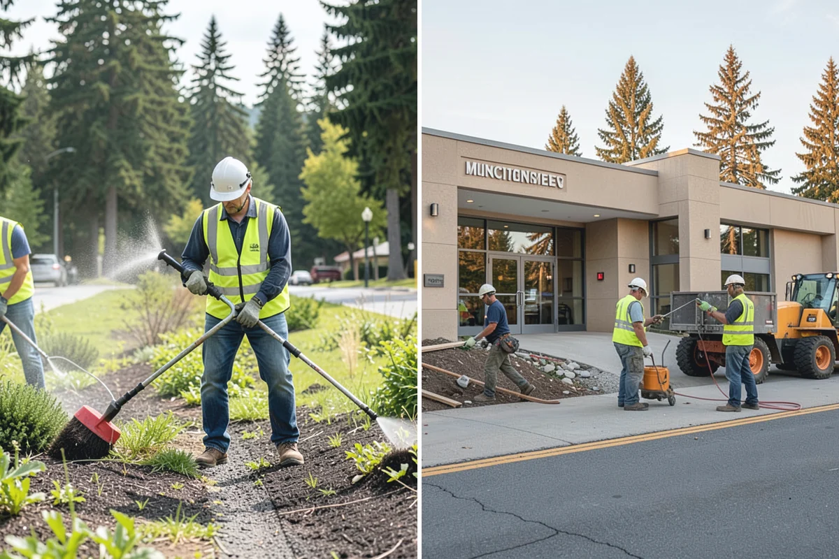 Median & Roundabout Landscaping in Wilkeson, Pierce County, WA - We assess sight triangles, clear zones, and roadway conditions