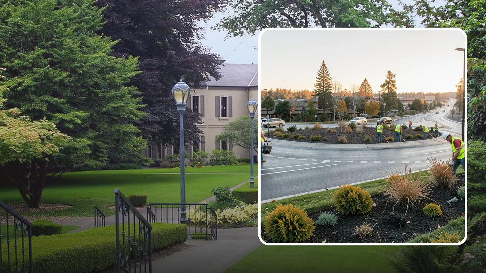 Median & Roundabout Landscaping in Woodinville, King County, WA - We install and maintain durable, sight-safe plantings in medians and roundabouts for Western Washington transportation and public...