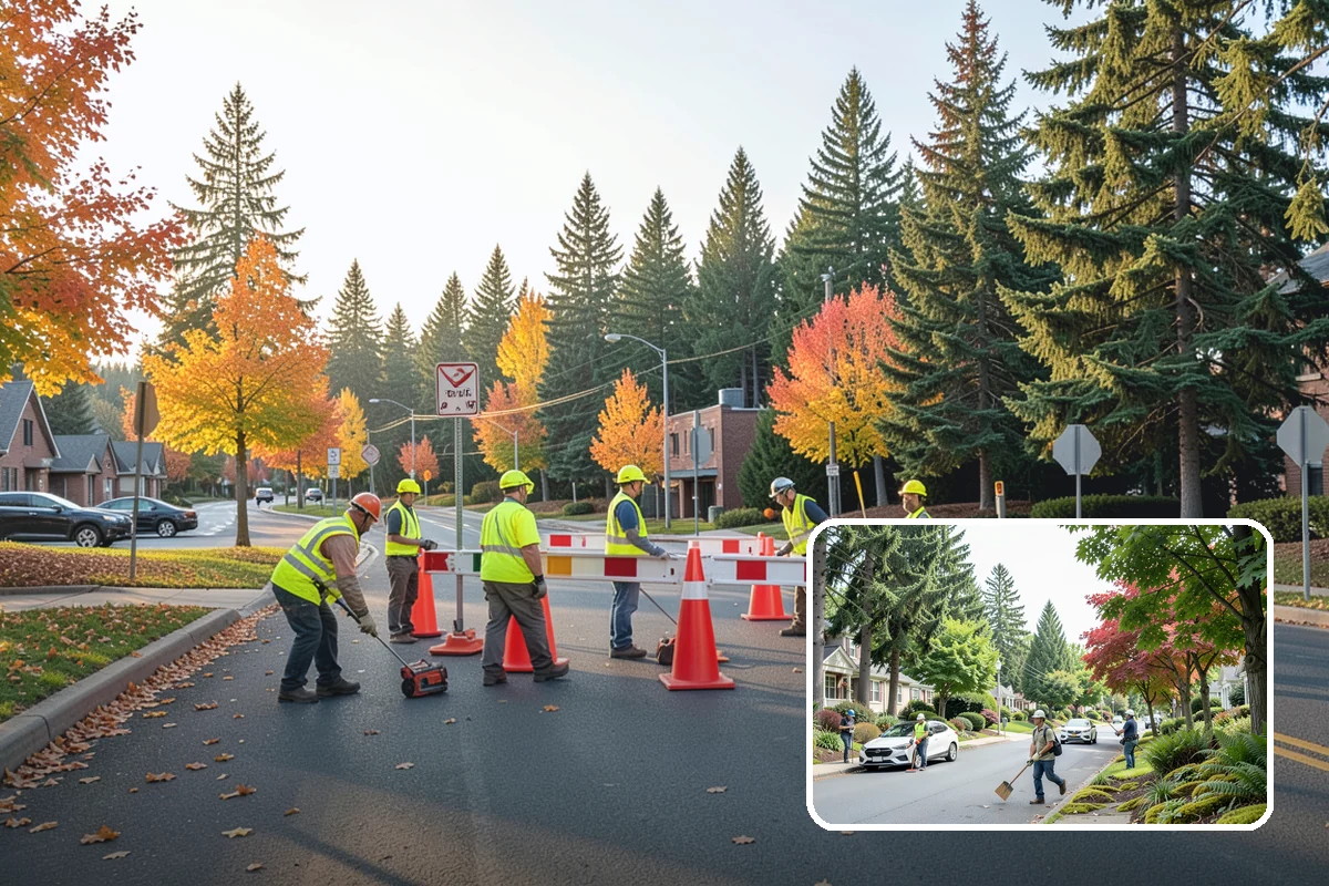 Median Landscape Maintenance in Beaux Arts Village, King County, WA - Clear sightlines that support intersection safety