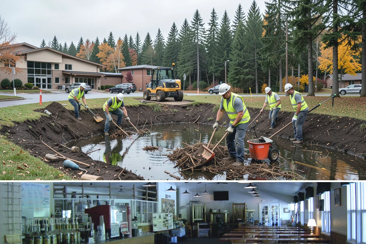 Median Landscape Maintenance in Black Diamond, King County, WA - Active growth from spring through fall drives frequent mowing and trimming, while winter work centers on drainage, debris...