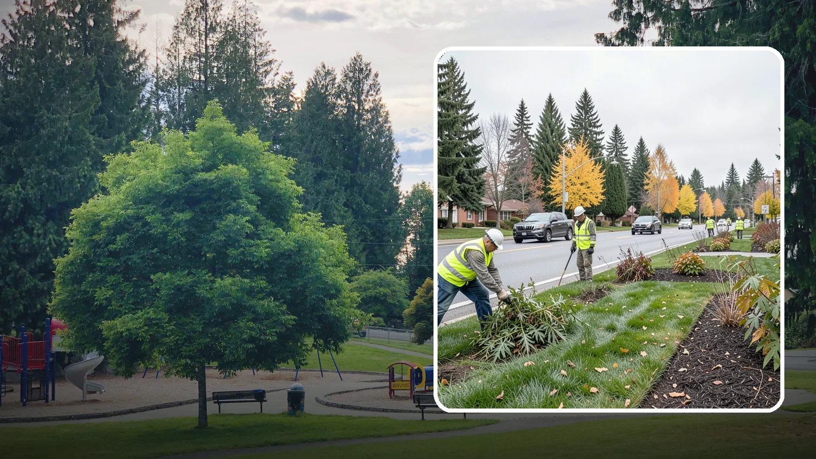 Median Landscape Maintenance in Bonney Lake, Pierce County, WA - Safe, efficient maintenance of roadway medians that keeps plantings tidy and sightlines clear for drivers.