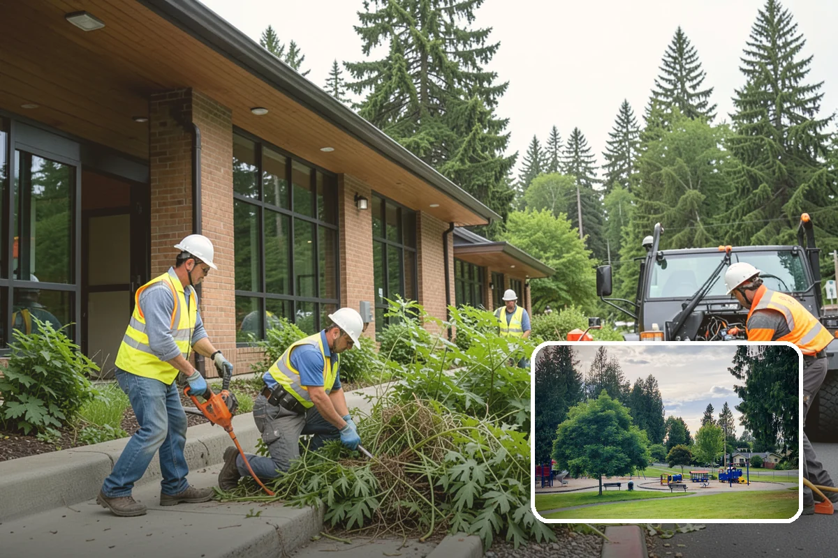 Median Landscape Maintenance in Bonney Lake, Pierce County, WA - Clear sightlines that support intersection safety