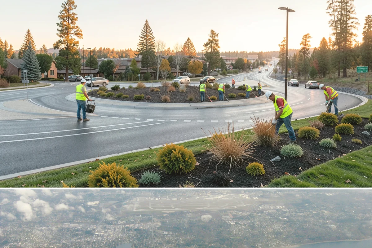 Median Landscape Maintenance in Burien, King County, WA - Active growth from spring through fall drives frequent mowing and trimming, while winter work centers on drainage, debris...