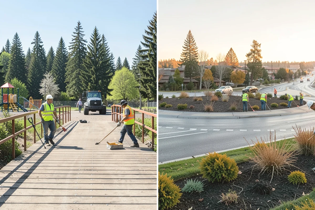 Median Landscape Maintenance in Carbonado, Pierce County, WA - Review each median for traffic-control needs and sightline limits