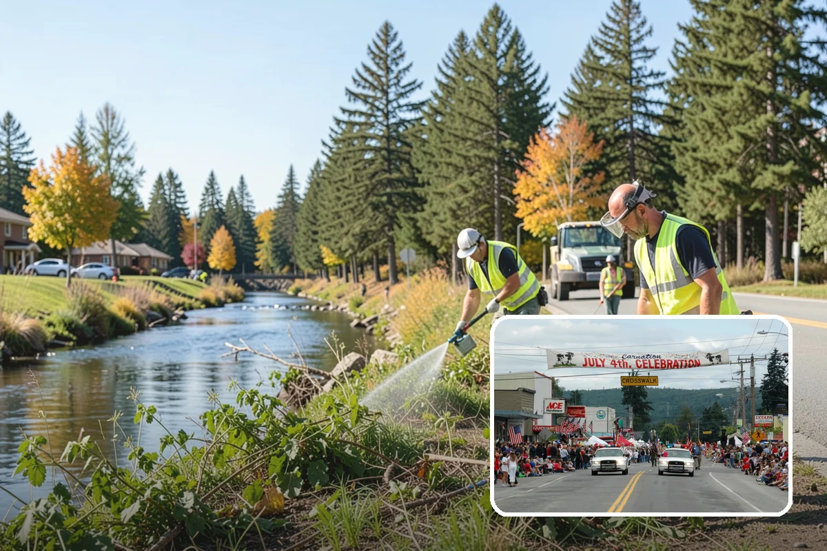Median Landscape Maintenance in Carnation, King County, WA - Clear sightlines that support intersection safety
