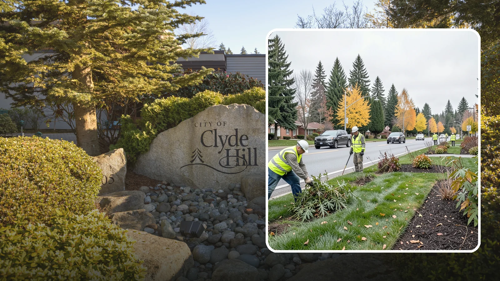 Median Landscape Maintenance in Clyde Hill, King County, WA - Safe, efficient maintenance of roadway medians that keeps plantings tidy and sightlines clear for drivers.