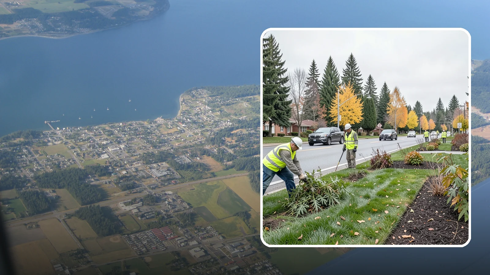 Median Landscape Maintenance in Coupeville, Island County, WA - Safe, efficient maintenance of roadway medians that keeps plantings tidy and sightlines clear for drivers.