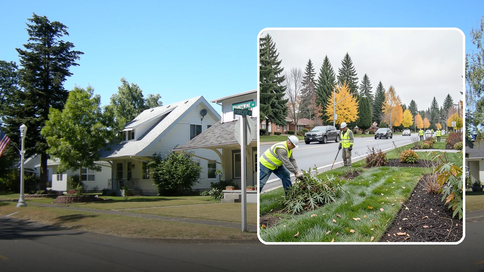Median Landscape Maintenance in DuPont, Pierce County, WA - Safe, efficient maintenance of roadway medians that keeps plantings tidy and sightlines clear for drivers.
