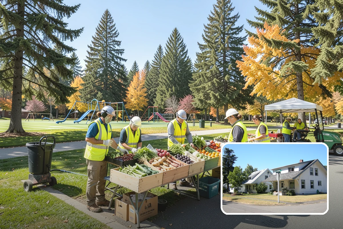 Median Landscape Maintenance in DuPont, Pierce County, WA - Clear sightlines that support intersection safety