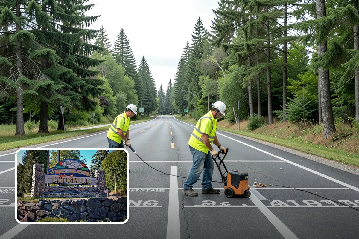 Median Landscape Maintenance in Eatonville, Pierce County, WA - Clear sightlines that support intersection safety