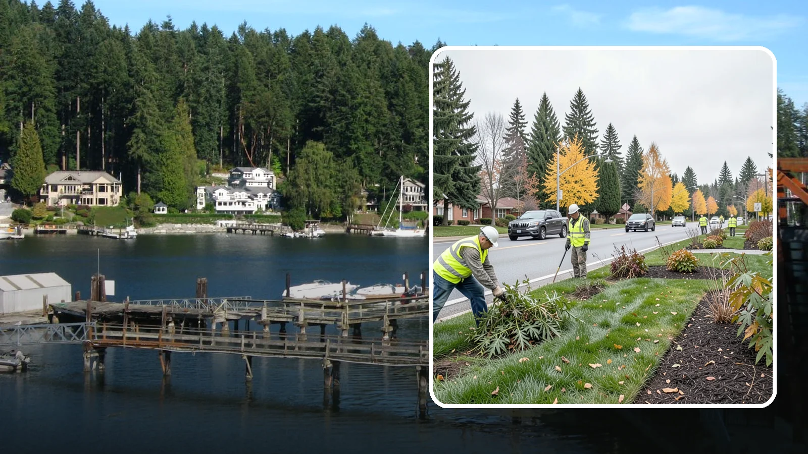 Median Landscape Maintenance in Gig Harbor, Pierce County, WA - Safe, efficient maintenance of roadway medians that keeps plantings tidy and sightlines clear for drivers.