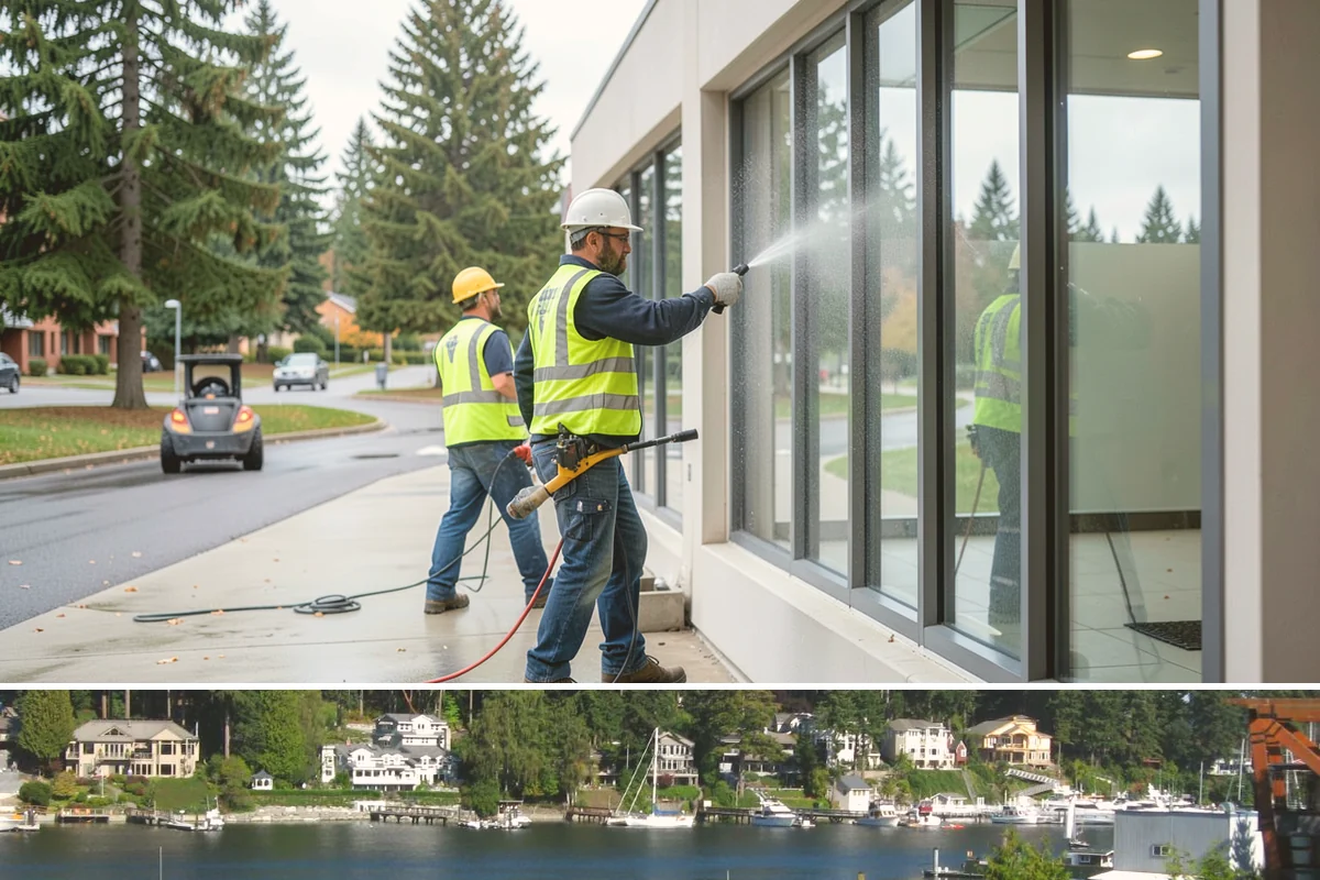Median Landscape Maintenance in Gig Harbor, Pierce County, WA - Active growth from spring through fall drives frequent mowing and trimming, while winter work centers on drainage, debris...