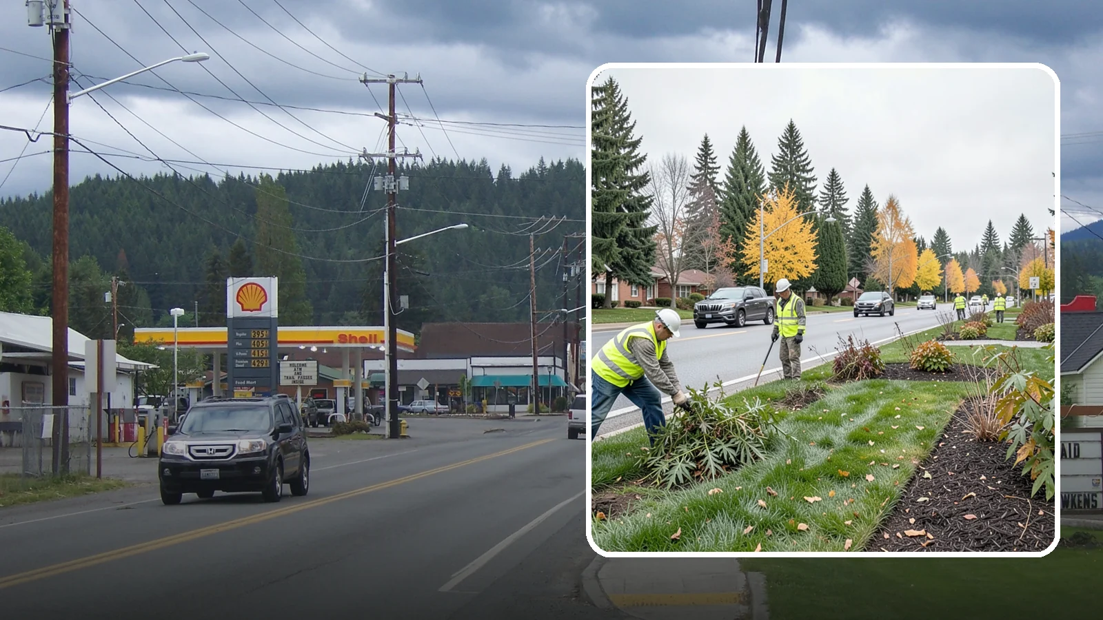 Median Landscape Maintenance in Granite Falls, Snohomish County, WA - Safe, efficient maintenance of roadway medians that keeps plantings tidy and sightlines clear for drivers.