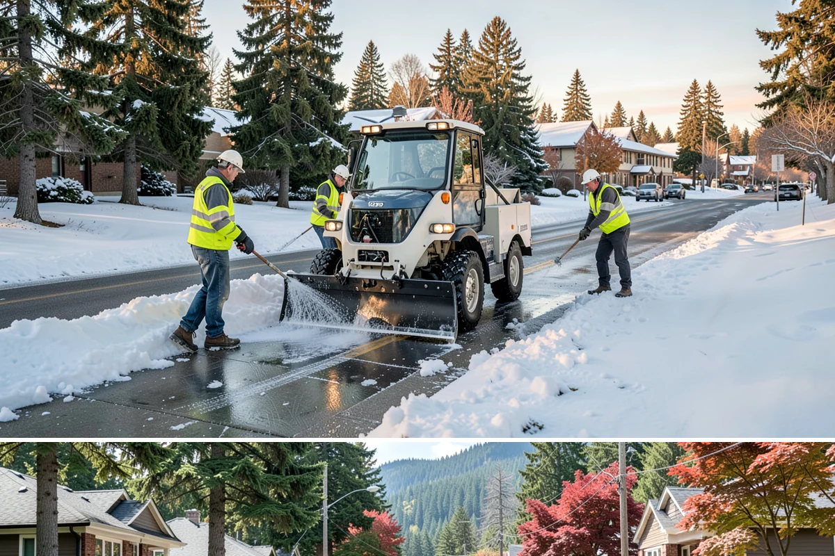 Median Landscape Maintenance in Hunts Point, King County, WA - Active growth from spring through fall drives frequent mowing and trimming, while winter work centers on drainage, debris...