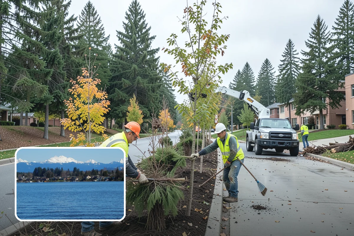 Median Landscape Maintenance in Lake Stevens, Snohomish County, WA - Clear sightlines that support intersection safety