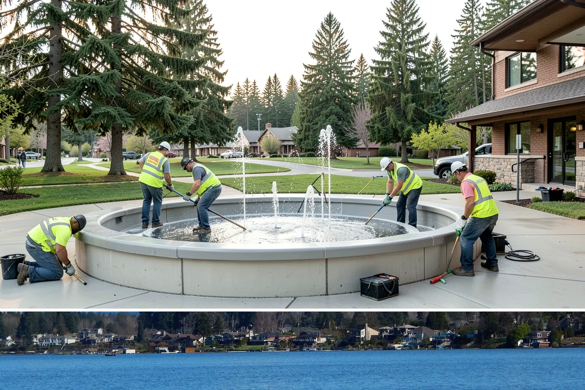 Median Landscape Maintenance in Lake Stevens, Snohomish County, WA - Active growth from spring through fall drives frequent mowing and trimming, while winter work centers on drainage, debris...