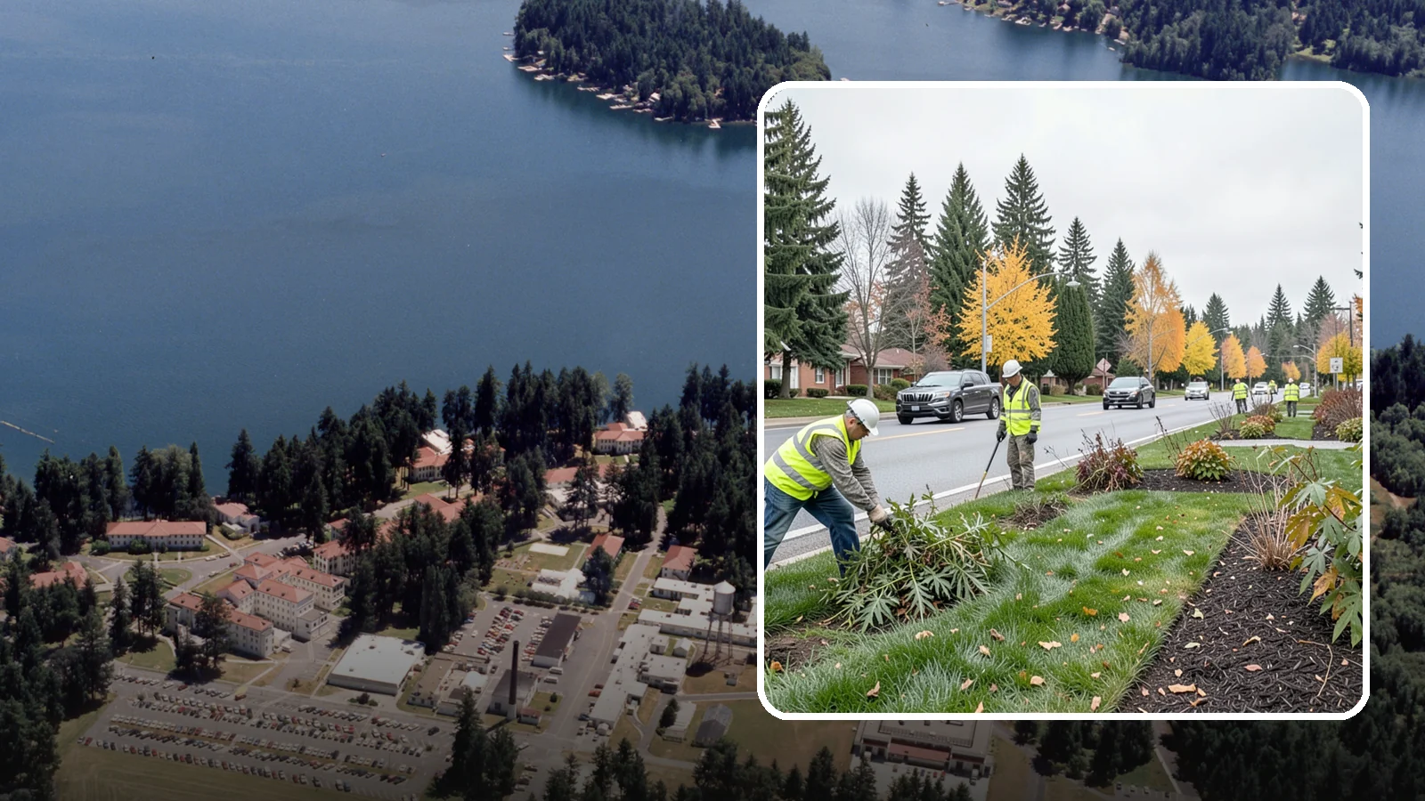Median Landscape Maintenance in Lakewood, Pierce County, WA - Safe, efficient maintenance of roadway medians that keeps plantings tidy and sightlines clear for drivers.