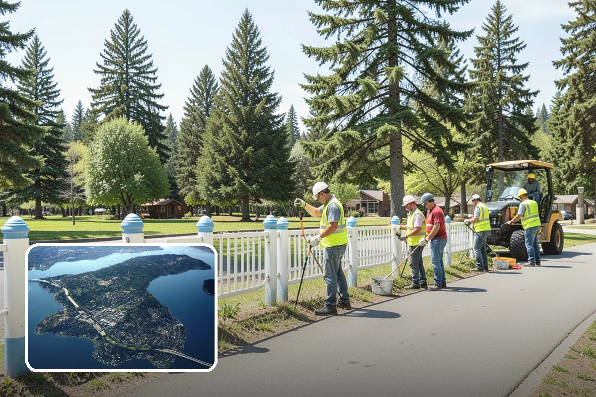 Median Landscape Maintenance in Mercer Island, King County, WA - Clear sightlines that support intersection safety