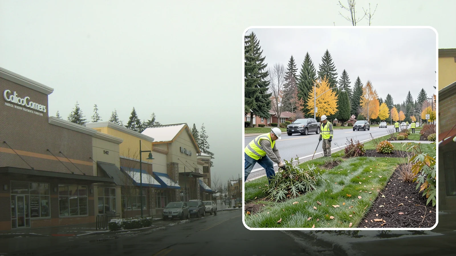 Median Landscape Maintenance in Mill Creek, Snohomish County, WA - Safe, efficient maintenance of roadway medians that keeps plantings tidy and sightlines clear for drivers.