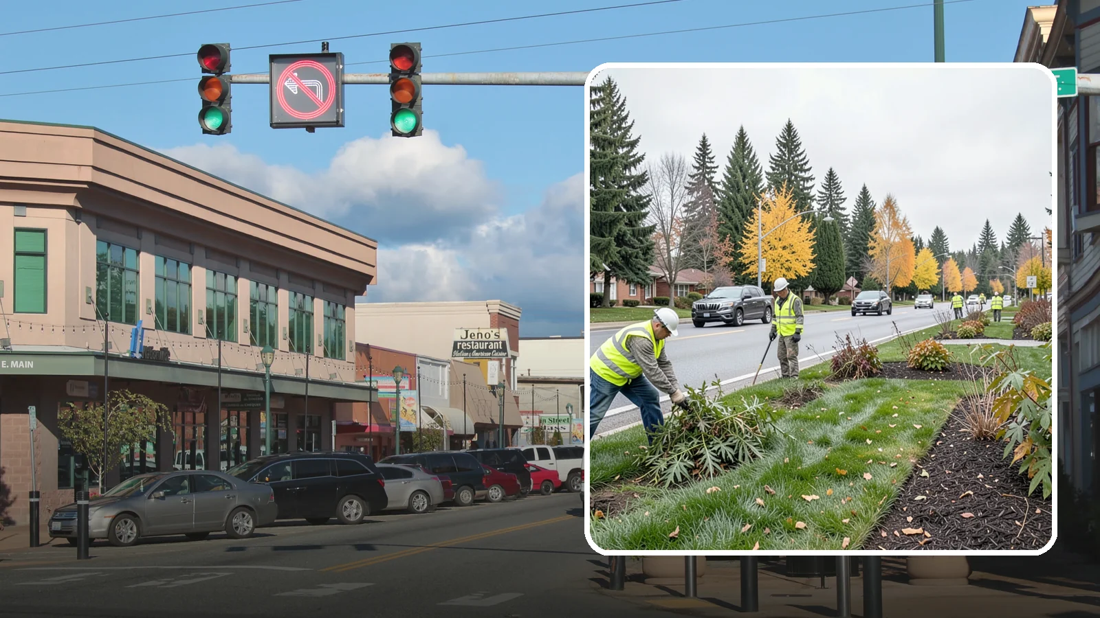 Median Landscape Maintenance in Monroe, Snohomish County, WA - Safe, efficient maintenance of roadway medians that keeps plantings tidy and sightlines clear for drivers.