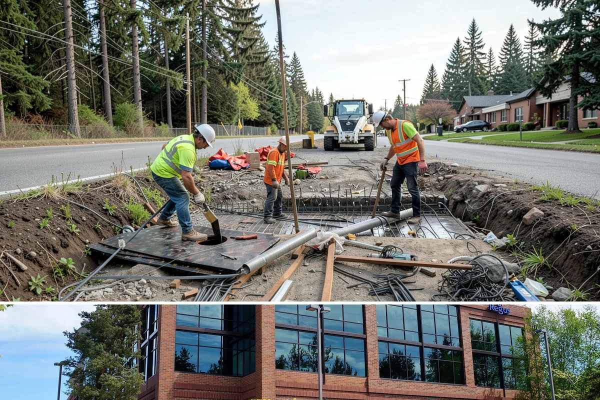 Median Landscape Maintenance in Mountlake Terrace, Snohomish County, WA - Active growth from spring through fall drives frequent mowing and trimming, while winter work centers on drainage, debris...