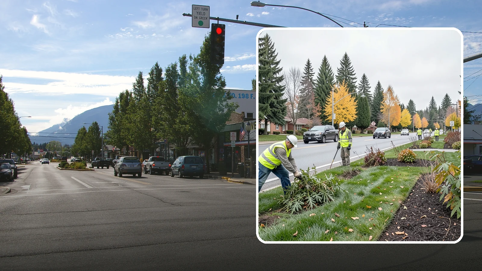 Median Landscape Maintenance in North Bend, King County, WA - Safe, efficient maintenance of roadway medians that keeps plantings tidy and sightlines clear for drivers.