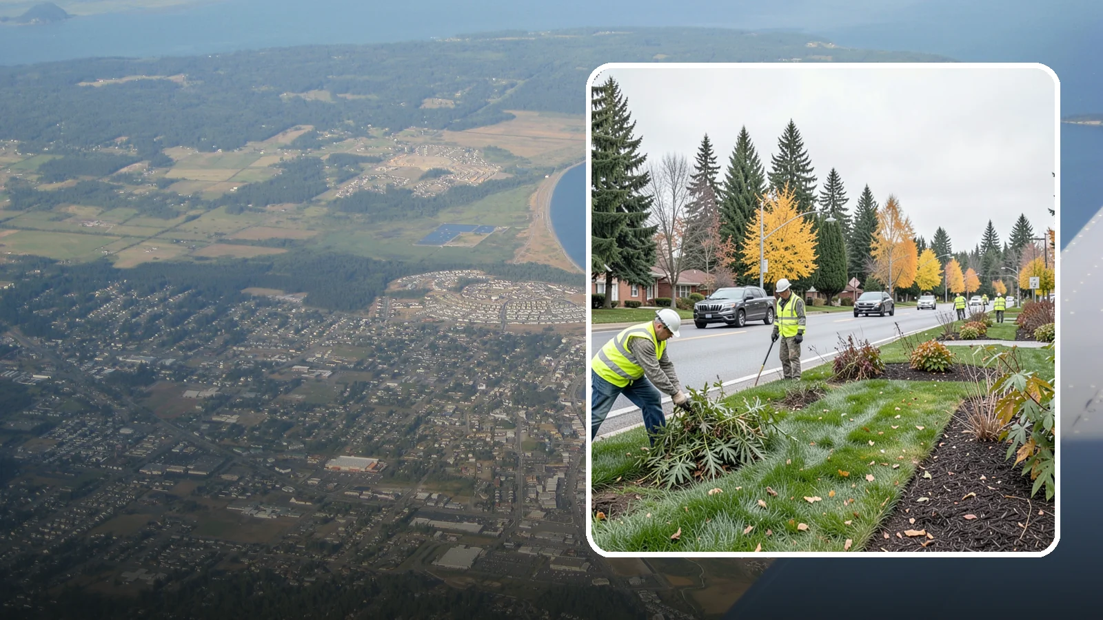 Median Landscape Maintenance in Oak Harbor, Island County, WA - Safe, efficient maintenance of roadway medians that keeps plantings tidy and sightlines clear for drivers.