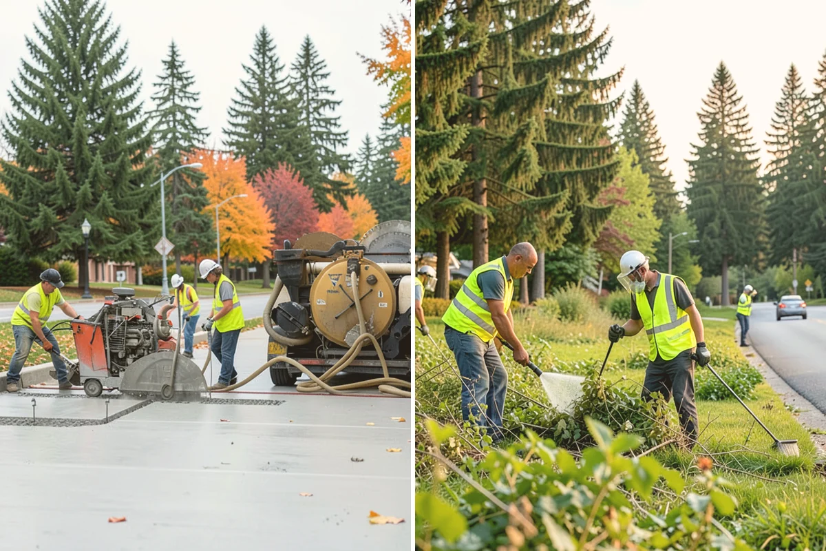 Median Landscape Maintenance in Orting, Pierce County, WA - Review each median for traffic-control needs and sightline limits