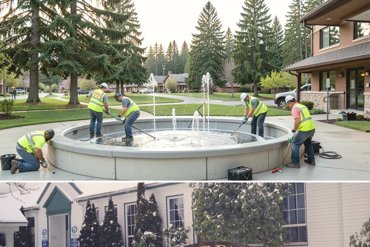 Median Landscape Maintenance in Pacific, King County, WA - Active growth from spring through fall drives frequent mowing and trimming, while winter work centers on drainage, debris...