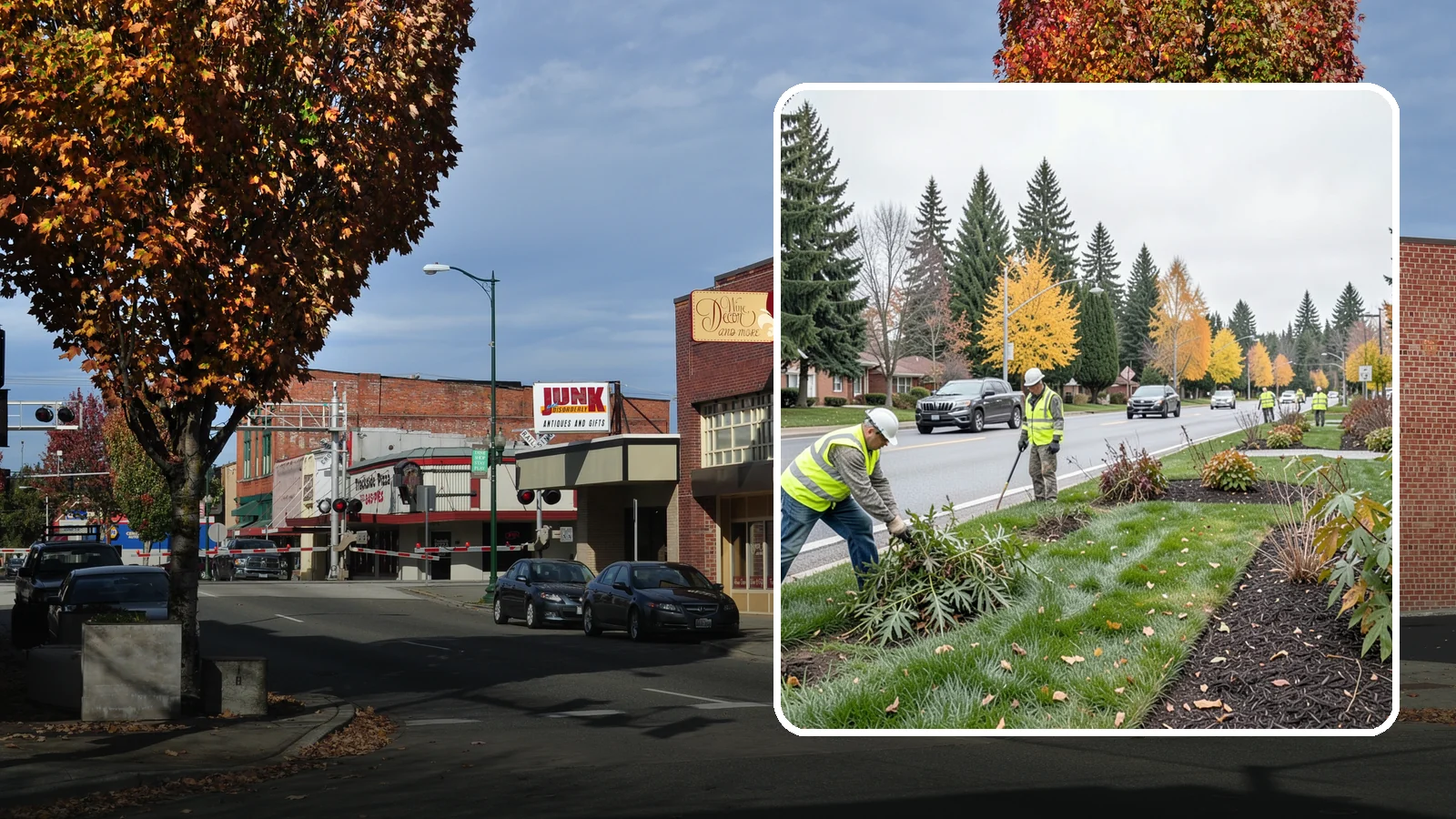 Median Landscape Maintenance in Puyallup, Pierce County, WA - Safe, efficient maintenance of roadway medians that keeps plantings tidy and sightlines clear for drivers.