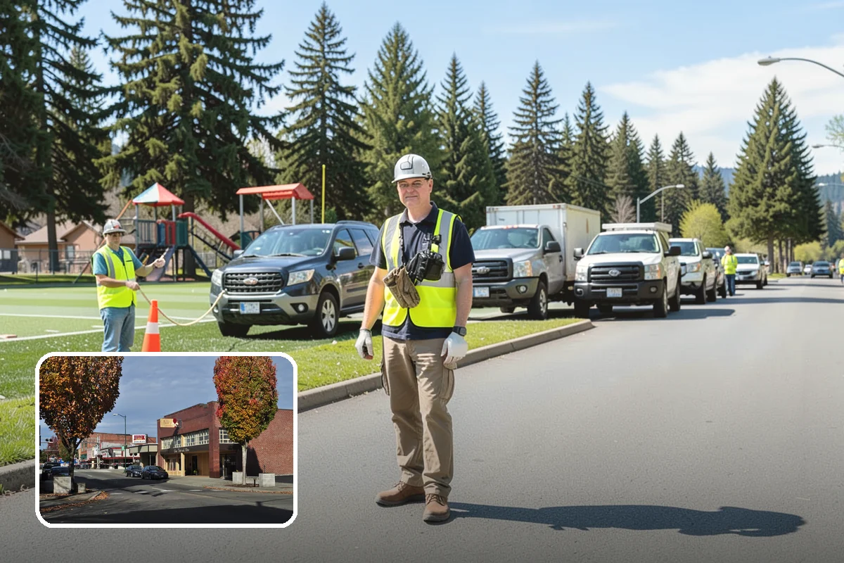 Median Landscape Maintenance in Puyallup, Pierce County, WA - Clear sightlines that support intersection safety