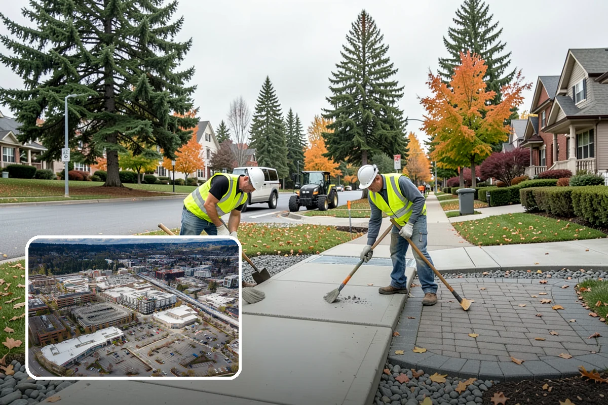 Median Landscape Maintenance in Redmond, King County, WA - Clear sightlines that support intersection safety