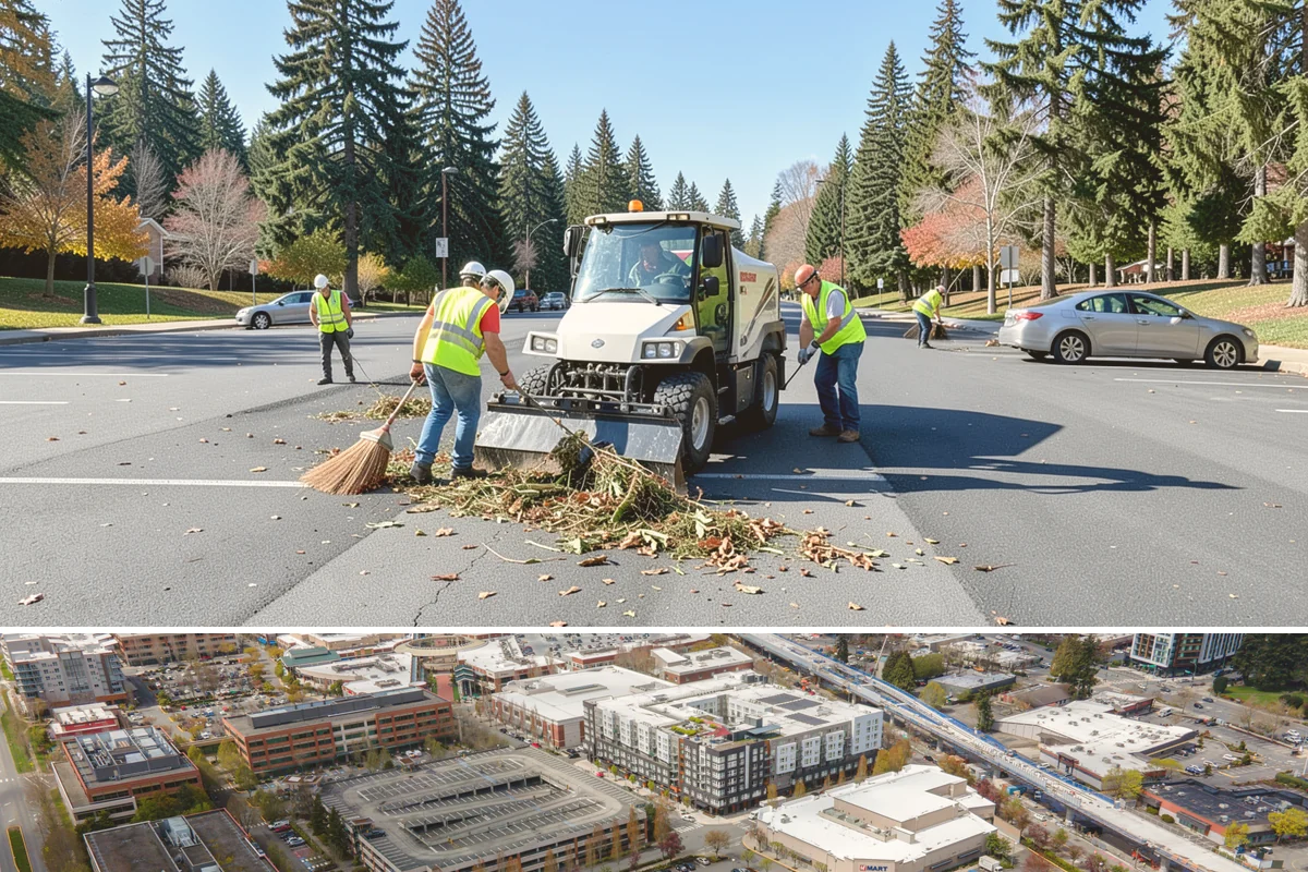 Median Landscape Maintenance in Redmond, King County, WA - Active growth from spring through fall drives frequent mowing and trimming, while winter work centers on drainage, debris...