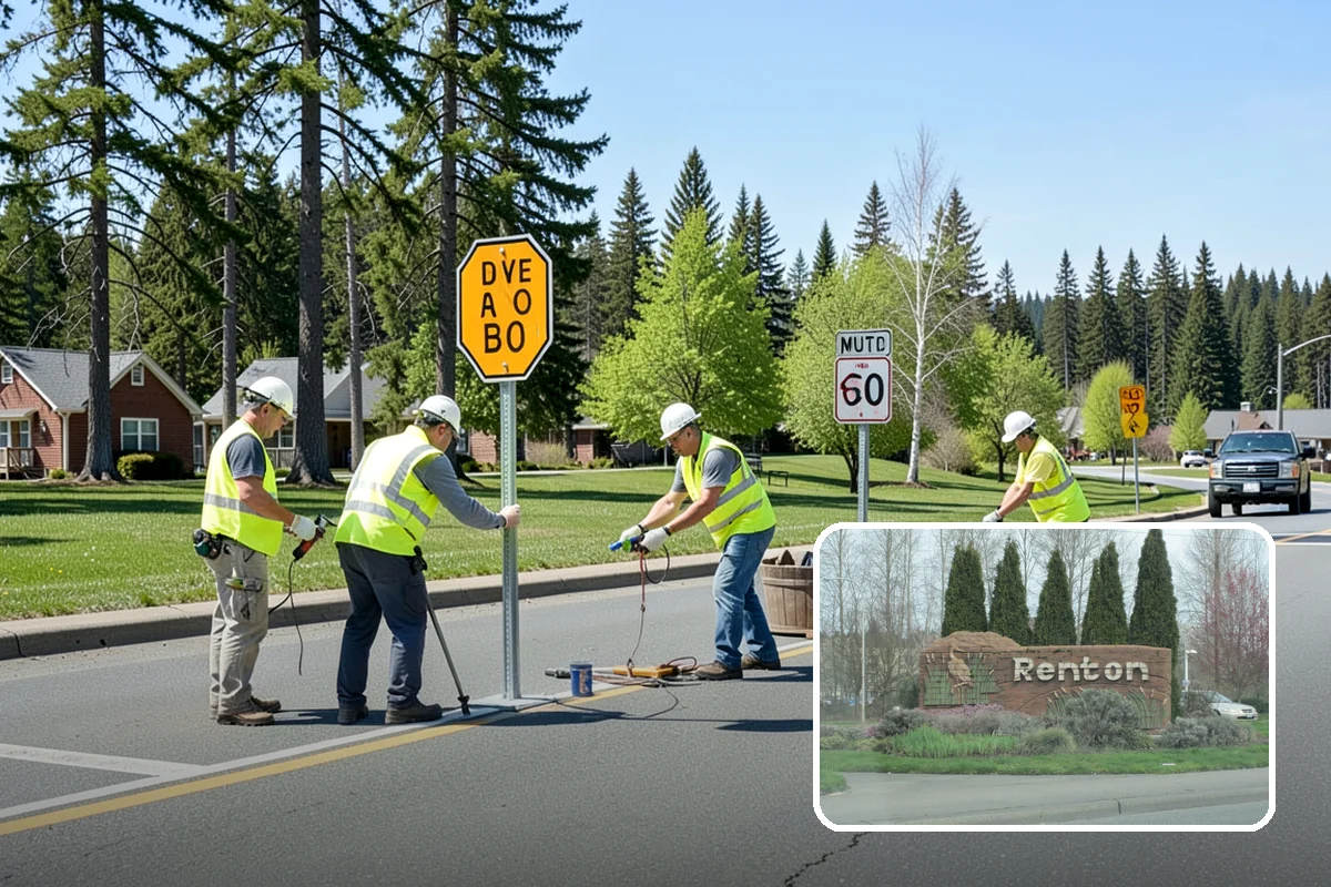 Median Landscape Maintenance in Renton, King County, WA - Clear sightlines that support intersection safety
