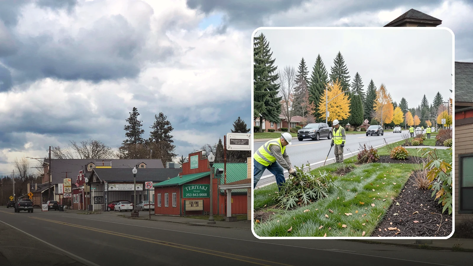 Median Landscape Maintenance in Roy, Pierce County, WA - Safe, efficient maintenance of roadway medians that keeps plantings tidy and sightlines clear for drivers.