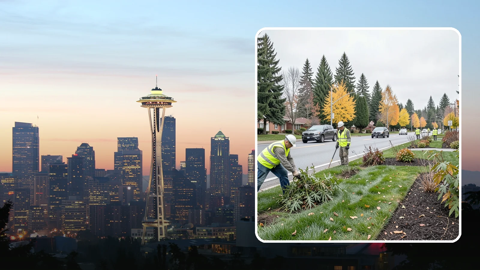 Median Landscape Maintenance in Seattle, King County, WA - Safe, efficient maintenance of roadway medians that keeps plantings tidy and sightlines clear for drivers.
