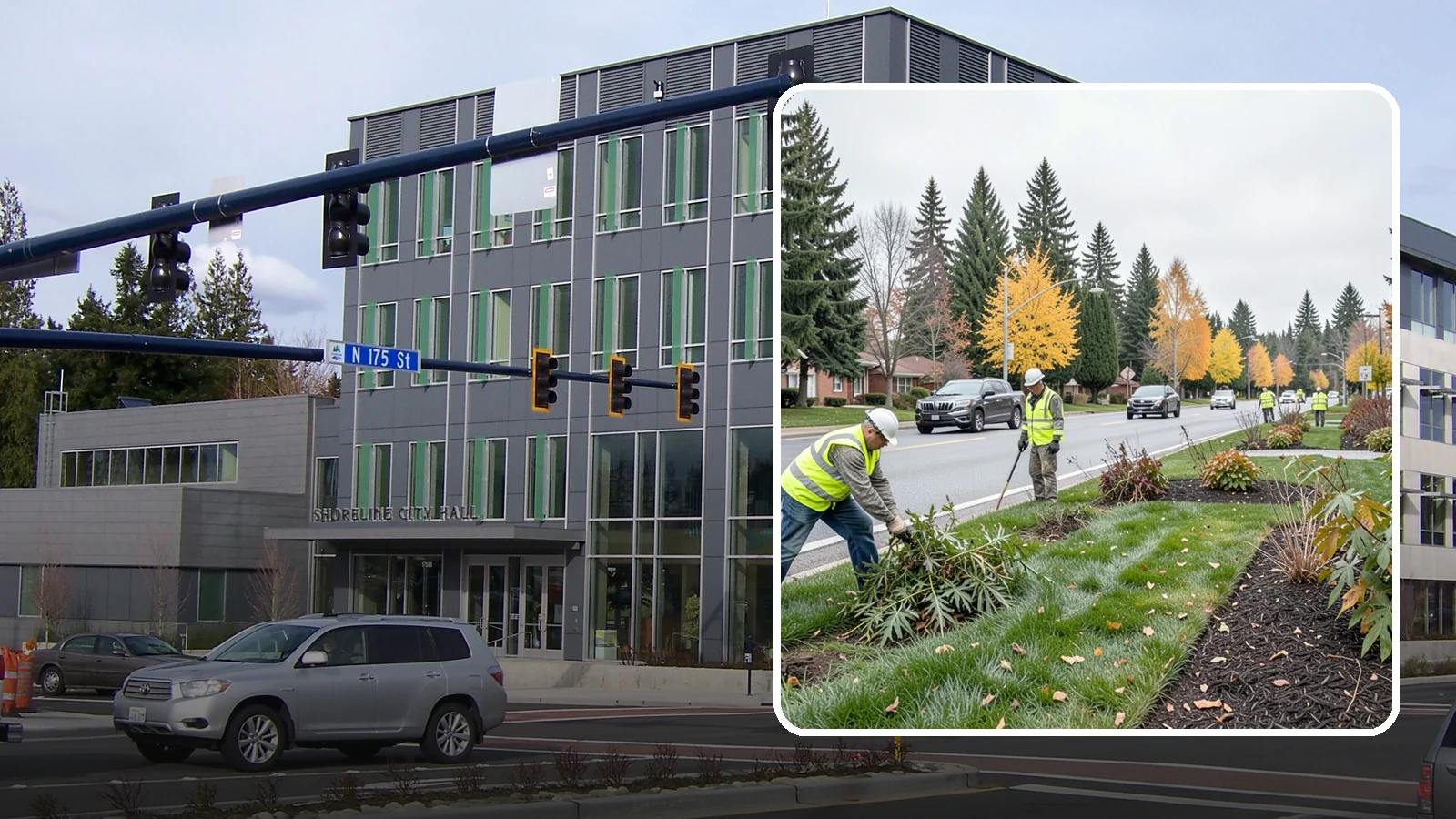 Median Landscape Maintenance in Shoreline, King County, WA - Safe, efficient maintenance of roadway medians that keeps plantings tidy and sightlines clear for drivers.
