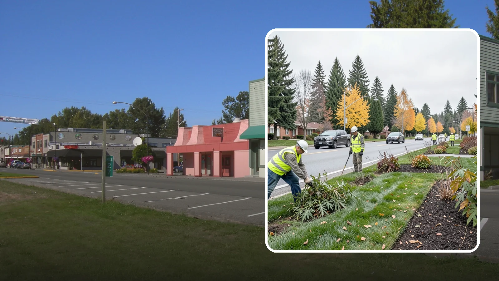 Median Landscape Maintenance in Snoqualmie, King County, WA - Safe, efficient maintenance of roadway medians that keeps plantings tidy and sightlines clear for drivers.