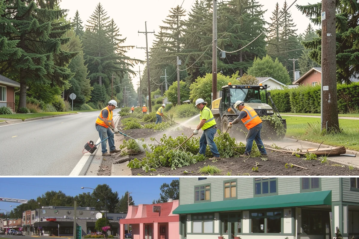Median Landscape Maintenance in Snoqualmie, King County, WA - Active growth from spring through fall drives frequent mowing and trimming, while winter work centers on drainage, debris...