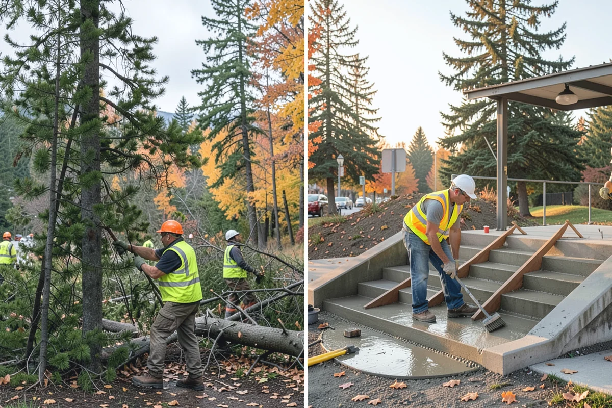 Median Landscape Maintenance in South Prairie, Pierce County, WA - Review each median for traffic-control needs and sightline limits
