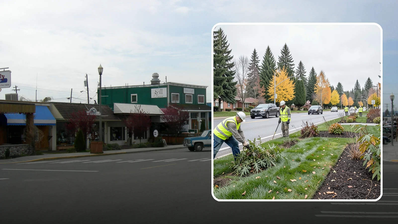 Median Landscape Maintenance in Stanwood, Snohomish County, WA - Safe, efficient maintenance of roadway medians that keeps plantings tidy and sightlines clear for drivers.
