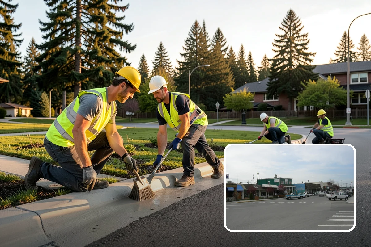 Median Landscape Maintenance in Stanwood, Snohomish County, WA - Clear sightlines that support intersection safety