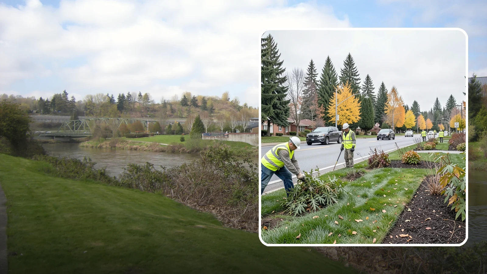 Median Landscape Maintenance in Tukwila, King County, WA - Safe, efficient maintenance of roadway medians that keeps plantings tidy and sightlines clear for drivers.