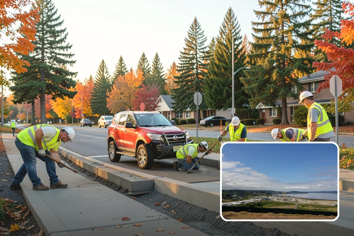Median Landscape Maintenance in University Place, Pierce County, WA - Clear sightlines that support intersection safety