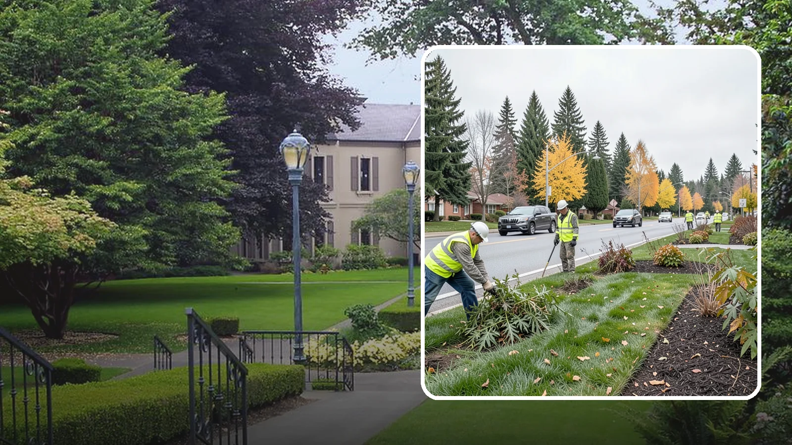 Median Landscape Maintenance in Woodinville, King County, WA - Safe, efficient maintenance of roadway medians that keeps plantings tidy and sightlines clear for drivers.