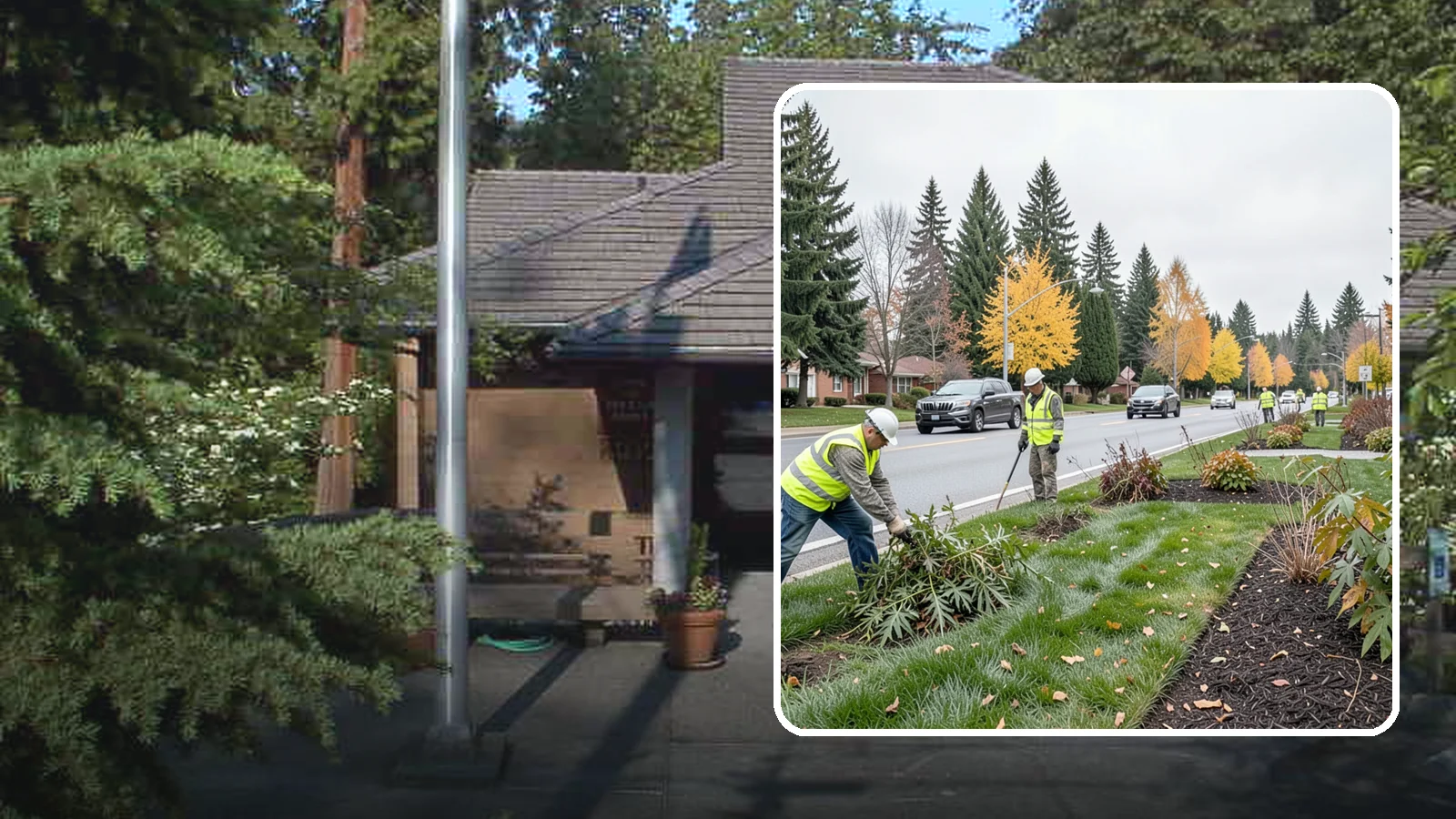 Median Landscape Maintenance in Yarrow Point, King County, WA - Safe, efficient maintenance of roadway medians that keeps plantings tidy and sightlines clear for drivers.