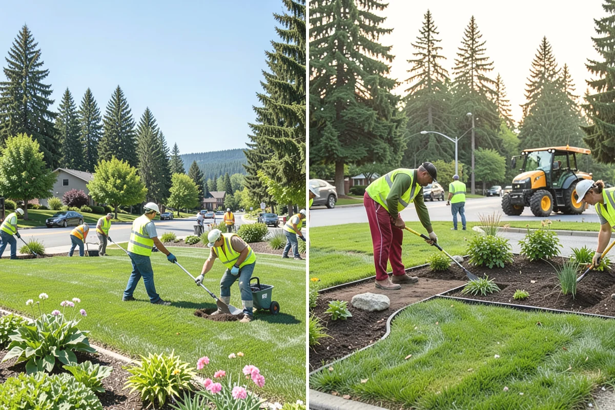 Median Landscape Maintenance in Yarrow Point, King County, WA - Review each median for traffic-control needs and sightline limits